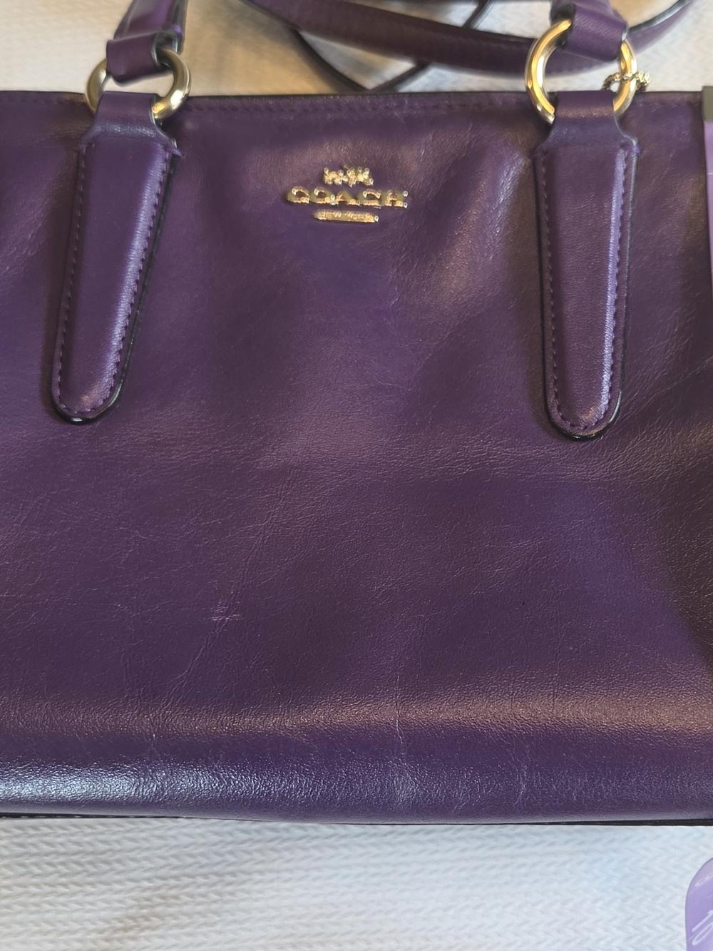 COACH Purple Leather Crosby Carryall - Picture 15 of 15
